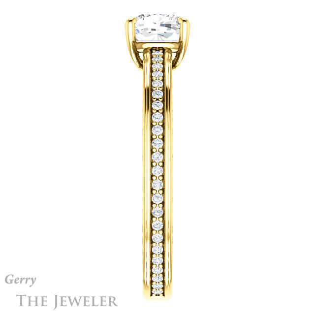 Cushion Cut Forever One Moissanite Engagement Ring #GTJ914-cushion-fo-y