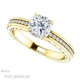 Cushion Cut Forever One Moissanite Engagement Ring #GTJ914-cushion-fo-y