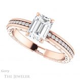 Emerald Cut Forever One Moissanite Engagement Ring #GTJ914-emerald-fb-r 5 Emerald Cut Forever Brilliant Moissanite Engagement Ring #GTJ914-emerald-fb-r