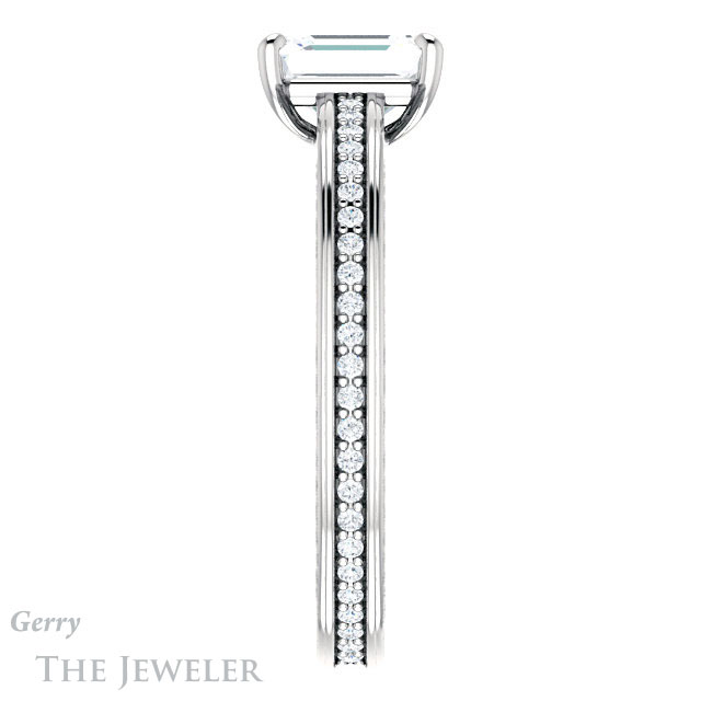 Emerald Cut Forever Brilliant Moissanite Engagement Ring #GTJ914-emerald-fb-w