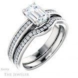Emerald Cut Forever Brilliant Moissanite Engagement Ring #GTJ914-emerald-fb-w
