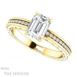 Emerald Cut Forever Brilliant Moissanite Engagement Ring #GTJ914-emerald-fb-y