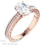Oval Shaped Forever One Moissanite Engagement Ring #GTJ914-oval-fo-r