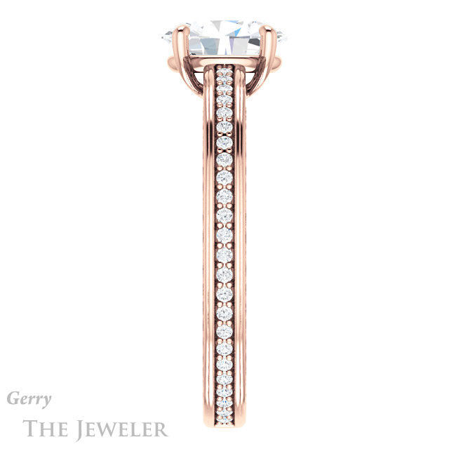 Oval Shaped Forever One Moissanite Engagement Ring #GTJ914-oval-fo-r