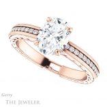 Oval Shaped Forever One Moissanite Engagement Ring #GTJ914-oval-fo-r