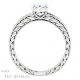 Oval Shaped Forever One Moissanite Engagement Ring #GTJ914-oval-fo-w 2 Oval Shaped Forever One Moissanite Engagement Ring #GTJ914-oval-fo-w