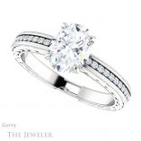 Oval Shaped Forever One Moissanite Engagement Ring #GTJ914-oval-fo-w 5 Oval Shaped Forever One Moissanite Engagement Ring #GTJ914-oval-fo-w