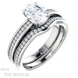 Oval Shaped Forever One Moissanite Engagement Ring #GTJ914-oval-fo-w 6 Oval Shaped Forever One Moissanite Engagement Ring #GTJ914-oval-fo-w