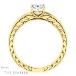 Oval Shaped Forever One Moissanite Engagement Ring #GTJ914-oval-fo-y