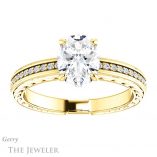 Oval Shaped Forever One Moissanite Engagement Ring #GTJ914-oval-fo-y