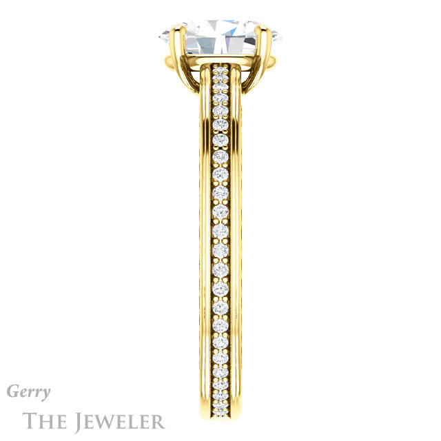 Oval Shaped Forever One Moissanite Engagement Ring #GTJ914-oval-fo-y