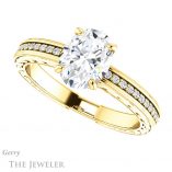 Oval Shaped Forever One Moissanite Engagement Ring #GTJ914-oval-fo-y