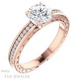 Round Cut Forever One Moissanite Engagement Ring #GTJ914-round-fo-r