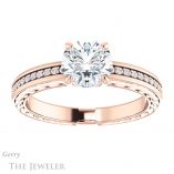 Round Cut Forever One Moissanite Engagement Ring #GTJ914-round-fo-r