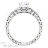 Round Cut Forever One Moissanite Engagement Ring #GTJ914-round-fo-w