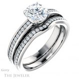Round Cut Forever One Moissanite Engagement Ring #GTJ914-round-fo-w