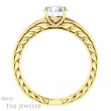 Round Cut Forever One Moissanite Engagement Ring #GTJ914-round-fo-y