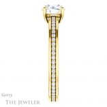 Round Cut Forever One Moissanite Engagement Ring #GTJ914-round-fo-y