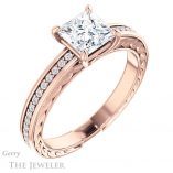 Princess Cut Forever One Moissanite Engagement Ring #GTJ914-square-fo-r