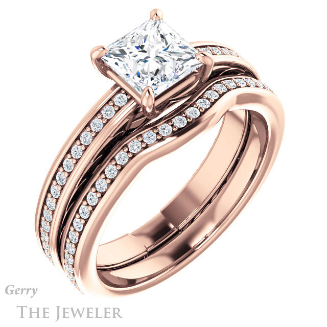 Princess Cut Forever One Moissanite Engagement Ring #GTJ914-square-fo-r