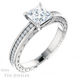 Princess Cut Forever One Moissanite Engagement Ring #GTJ914-square-fo-w