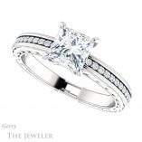 Princess Cut Forever One Moissanite Engagement Ring #GTJ914-square-fo-w