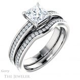Princess Cut Forever One Moissanite Engagement Ring #GTJ914-square-fo-w
