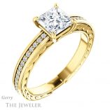 Princess Cut Forever One Moissanite Engagement Ring #GTJ914-square-fo-y