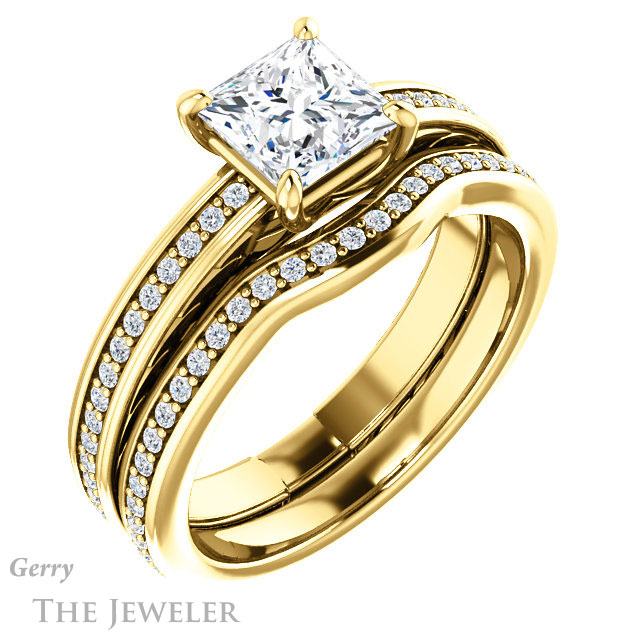 Princess Cut Forever One Moissanite Engagement Ring #GTJ914-square-fo-y