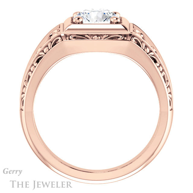 Round Cut Forever One Moissanite Engagement Ring #GTJ915-round-fo-r | Gerry The Jeweler Round Cut Forever One Moissanite Engagement Ring #GTJ915-round-fo-r