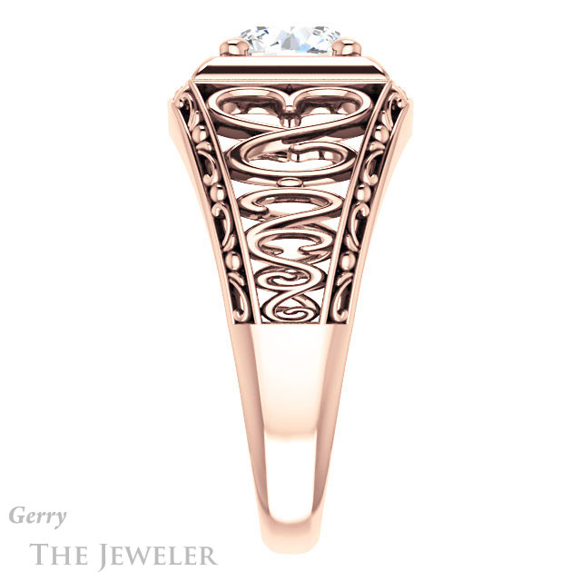 Round Cut Forever One Moissanite Engagement Ring #GTJ915-round-fo-r | Gerry The Jeweler Round Cut Forever One Moissanite Engagement Ring #GTJ915-round-fo-r