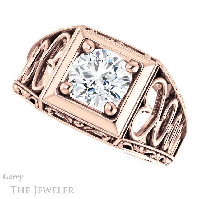 Round Cut Forever One Moissanite Engagement Ring #GTJ915-round-fo-r | Gerry The Jeweler Round Cut Forever One Moissanite Engagement Ring #GTJ915-round-fo-r