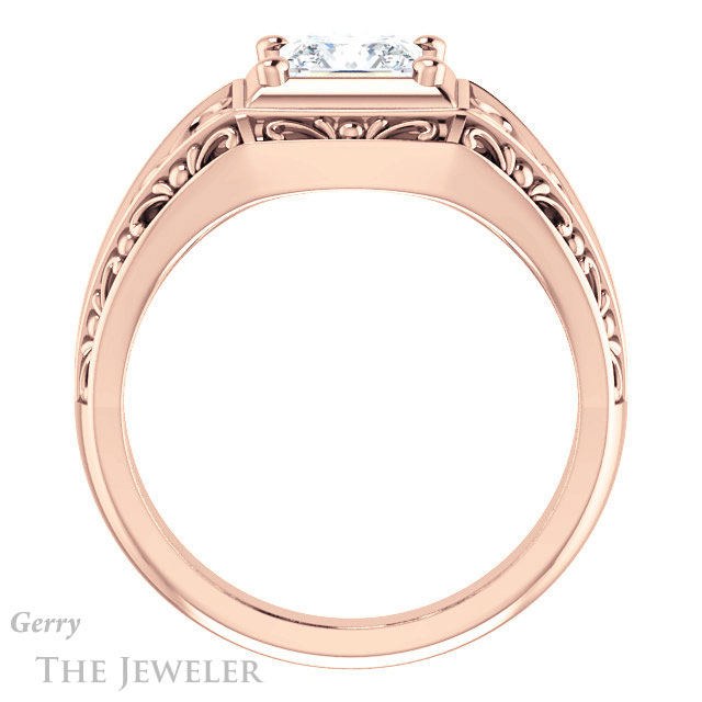 Princess Cut Forever One Moissanite Engagement Ring #GTJ915-square-fo-r | Gerry The Jeweler Princess Cut Forever One Moissanite Engagement Ring #GTJ915-square-fo-r