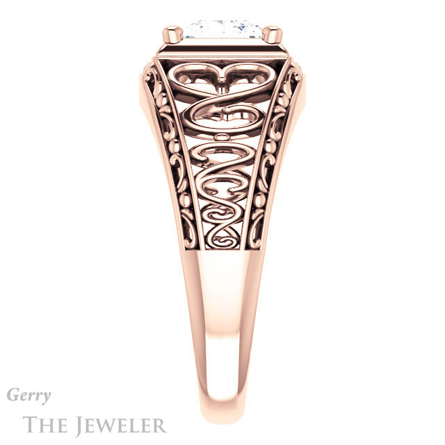 Princess Cut Forever One Moissanite Engagement Ring #GTJ915-square-fo-r | Gerry The Jeweler Princess Cut Forever One Moissanite Engagement Ring #GTJ915-square-fo-r