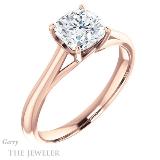 Cushion Cut Forever One Moissanite Engagement Ring #GTJ916-cushion-fo-r 4 Cushion Cut Forever One Moissanite Engagement Ring #GTJ916-cushion-fo-r
