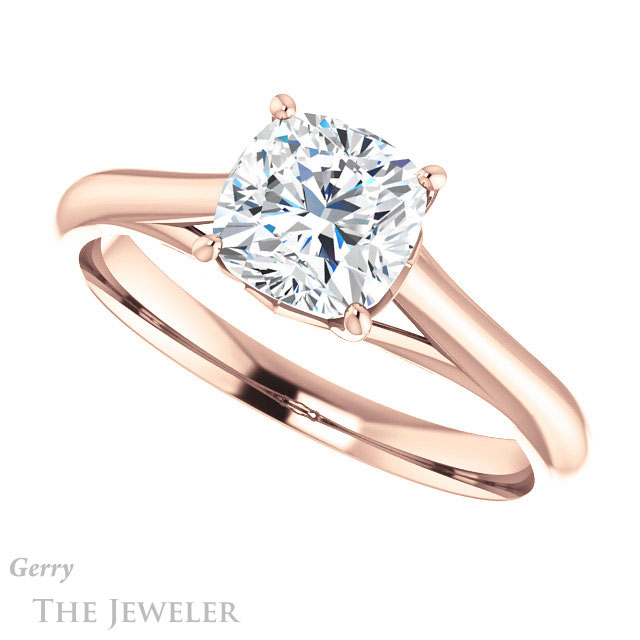 Cushion Cut Forever One Moissanite Engagement Ring #GTJ916-cushion-fo-r 5 Cushion Cut Forever One Moissanite Engagement Ring #GTJ916-cushion-fo-r
