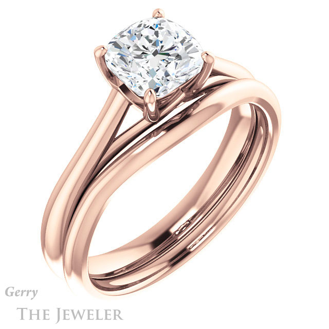 Cushion Cut Forever One Moissanite Engagement Ring #GTJ916-cushion-fo-r 6 Cushion Cut Forever One Moissanite Engagement Ring #GTJ916-cushion-fo-r