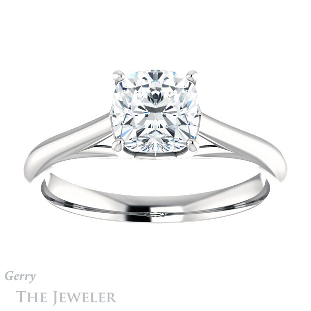 Cushion Cut Forever One Moissanite Engagement Ring #GTJ916-cushion-fo-w
