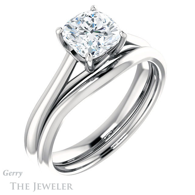 Cushion Cut Forever One Moissanite Engagement Ring #GTJ916-cushion-fo-w 6 Cushion Cut Forever One Moissanite Engagement Ring #GTJ916-cushion-fo-w