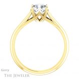 Cushion Cut Forever One Moissanite Engagement Ring #GTJ916-cushion-fo-y