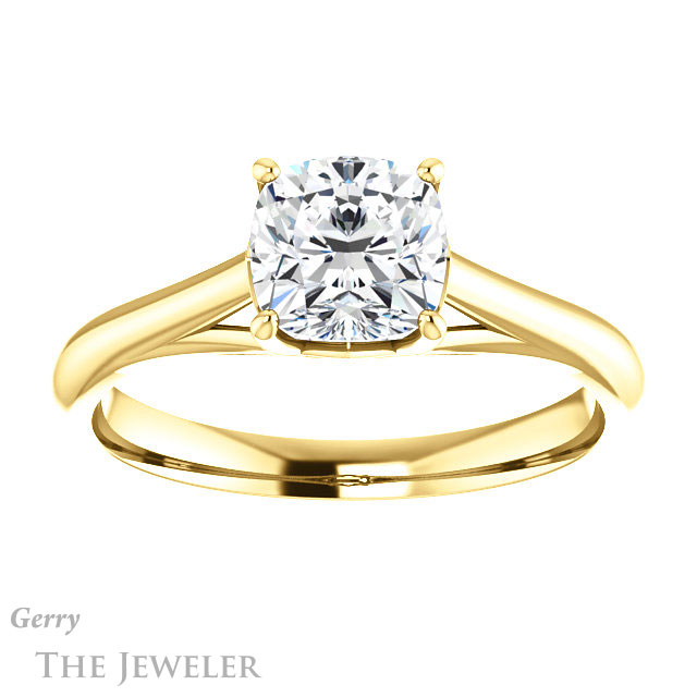 Cushion Cut Forever One Moissanite Engagement Ring #GTJ916-cushion-fo-y