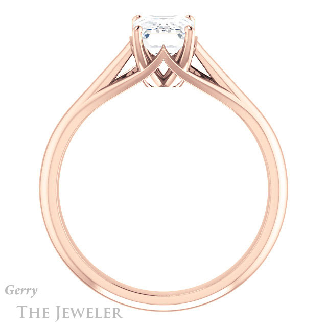Emerald Cut Forever Brilliant Moissanite Engagement Ring #GTJ916-emerald-fb-r
