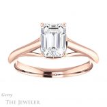 Emerald Cut Forever One Moissanite Engagement Ring #GTJ916-emerald-fb-r 1 Emerald Cut Forever Brilliant Moissanite Engagement Ring #GTJ916-emerald-fb-r