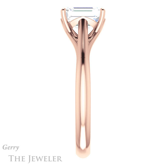 Emerald Cut Forever One Moissanite Engagement Ring #GTJ916-emerald-fb-r 3 Emerald Cut Forever Brilliant Moissanite Engagement Ring #GTJ916-emerald-fb-r