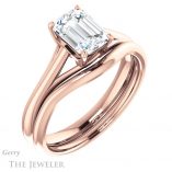 Emerald Cut Forever One Moissanite Engagement Ring #GTJ916-emerald-fb-r 6 Emerald Cut Forever Brilliant Moissanite Engagement Ring #GTJ916-emerald-fb-r