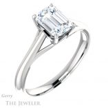Emerald Cut Forever One Moissanite Engagement Ring #GTJ916-emerald-fb-w 4 Emerald Cut Forever Brilliant Moissanite Engagement Ring #GTJ916-emerald-fb-w