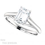 Emerald Cut Forever One Moissanite Engagement Ring #GTJ916-emerald-fb-w 5 Emerald Cut Forever Brilliant Moissanite Engagement Ring #GTJ916-emerald-fb-w