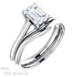 Emerald Cut Forever One Moissanite Engagement Ring #GTJ916-emerald-fb-w 6 Emerald Cut Forever Brilliant Moissanite Engagement Ring #GTJ916-emerald-fb-w