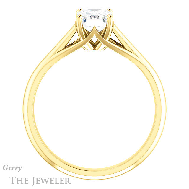 Emerald Cut Forever One Moissanite Engagement Ring #GTJ916-emerald-fb-y 2 Emerald Cut Forever Brilliant Moissanite Engagement Ring #GTJ916-emerald-fb-y