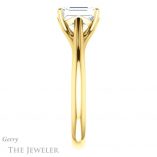 Emerald Cut Forever One Moissanite Engagement Ring #GTJ916-emerald-fb-y 3 Emerald Cut Forever Brilliant Moissanite Engagement Ring #GTJ916-emerald-fb-y